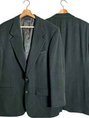 PBM 100% Camel Hair Sport Coat Blazer Dinner Jacket Mens 44R Green Career Formal